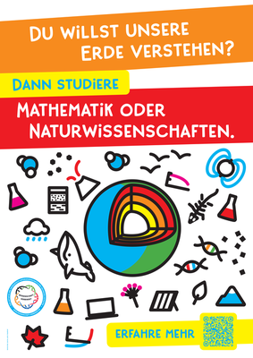 Poster mit dem Text: "Du willst unsere Erde verstehen? Dann studiere Mathematik oder Naturwissenschaften."